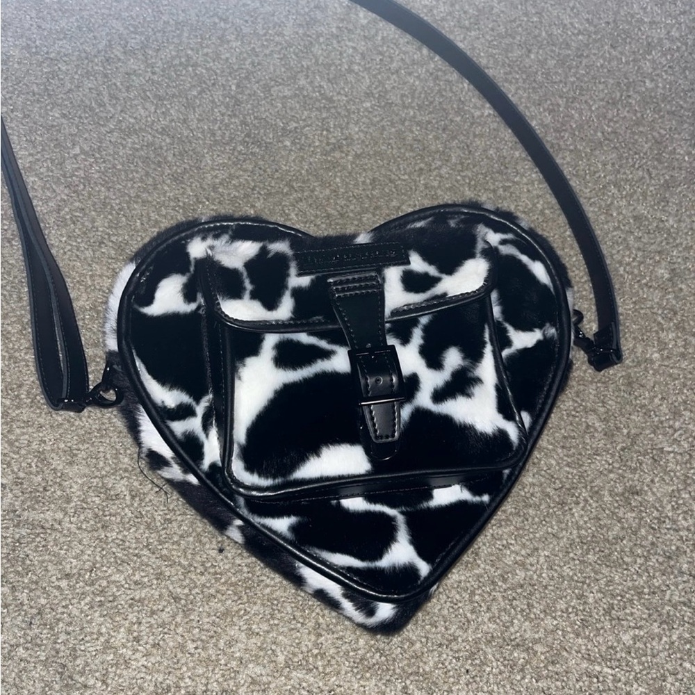 Heart-Shaped Black and White Bag